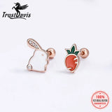 Sterling Silver Rabbit Radish Stud Earrings for Girls DG0137