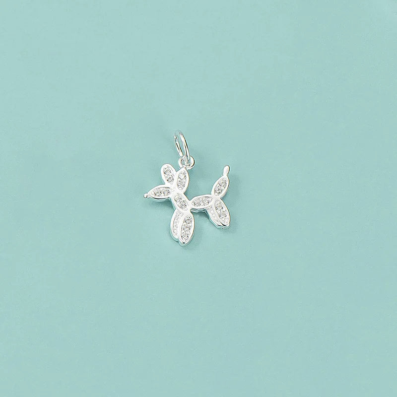 TrustDavis 925 Sterling Silver Balloon Dog Pendant DIY Necklace Fine Jewelry