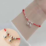 Davis 925 Silver Bell Rope Chain Bracelet Anklet DA2607