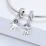 TrustDavis 925 Sterling Silver CZ Charm Pendant for Bracelet Necklace