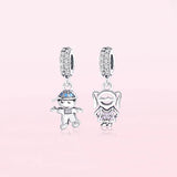 TrustDavis 925 Sterling Silver CZ Charm Pendant for Bracelet Necklace
