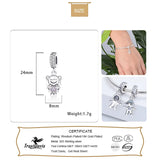 TrustDavis 925 Sterling Silver CZ Charm Pendant for Bracelet Necklace