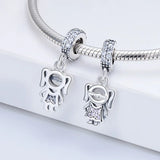 TrustDavis 925 Sterling Silver CZ Charm Pendant for Bracelet Necklace