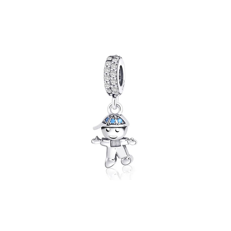 TrustDavis 925 Sterling Silver CZ Charm Pendant for Bracelet Necklace