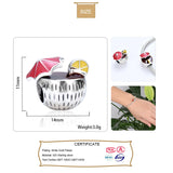 TrustDavis Sterling Silver Summer Coconut Charm Bracelet Beads DIY Jewelry HY704