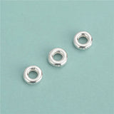 TrustDavis 925 Sterling Silver Beads Circle Charm Separator Beads