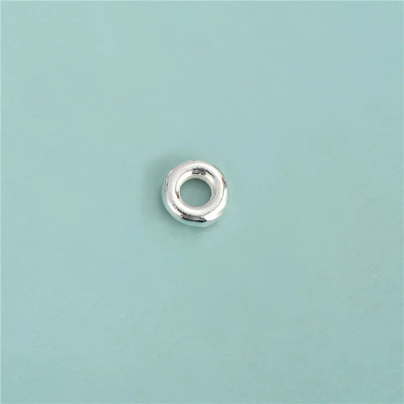 TrustDavis 925 Sterling Silver Beads Circle Charm Separator Beads