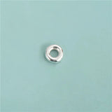 TrustDavis 925 Sterling Silver Beads Circle Charm Separator Beads