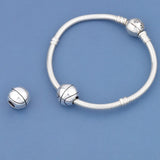 925 Sterling Silver Basketball Charm Pendant Bracelet Necklace DIY Jewelry