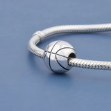 925 Sterling Silver Basketball Charm Pendant Bracelet Necklace DIY Jewelry