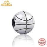 925 Sterling Silver Basketball Charm Pendant Bracelet Necklace DIY Jewelry
