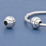 925 Sterling Silver Basketball Charm Pendant Bracelet Necklace DIY Jewelry