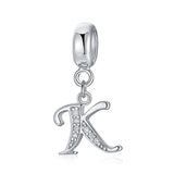 TrustDavis 925 Sterling Silver Letter CZ Pendant