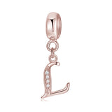 TrustDavis 925 Sterling Silver Letter CZ Pendant