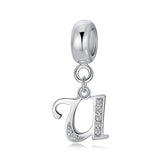 TrustDavis 925 Sterling Silver Letter CZ Pendant