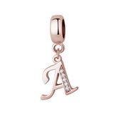 TrustDavis 925 Sterling Silver Letter CZ Pendant