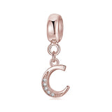 TrustDavis 925 Sterling Silver Letter CZ Pendant