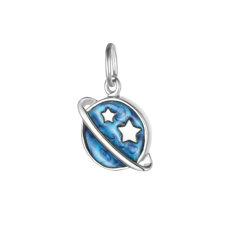 Davis 925 Sterling Silver Planet Star Charm Pendant DIY Accessories