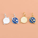 Davis 925 Sterling Silver Planet Star Charm Pendant DIY Accessories