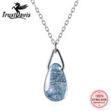 TrustDavis 925 Silver Water Drop Short Necklace For Women Girls Birthday Gift