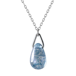 TrustDavis 925 Silver Water Drop Short Necklace For Women Girls Birthday Gift