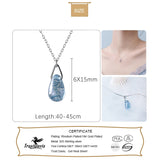 TrustDavis 925 Silver Water Drop Short Necklace For Women Girls Birthday Gift