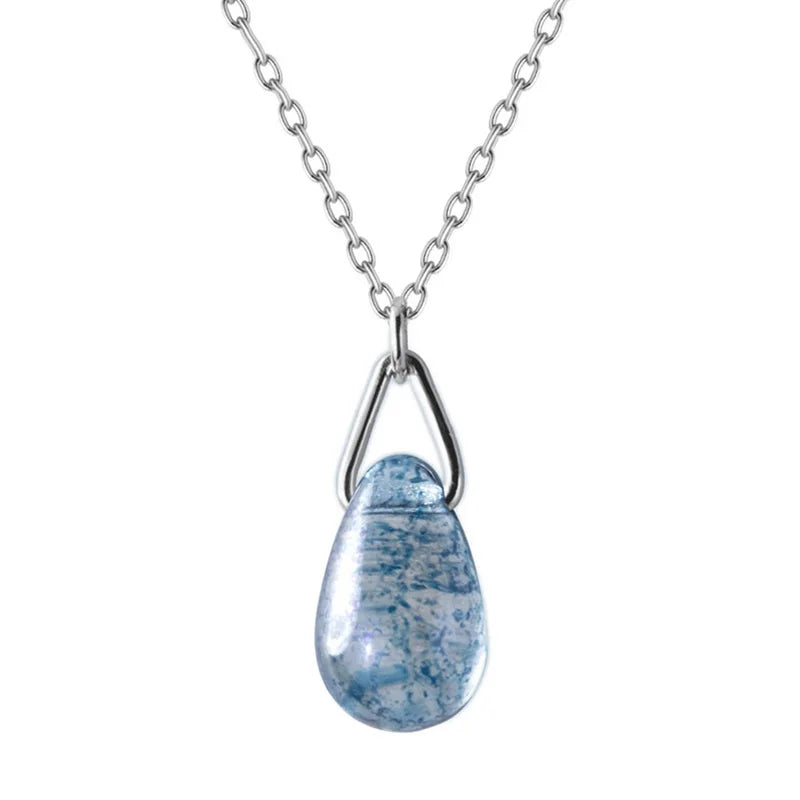 TrustDavis 925 Silver Water Drop Short Necklace For Women Girls Birthday Gift