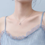 TrustDavis 925 Silver Water Drop Short Necklace For Women Girls Birthday Gift