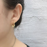 TrustDavis 925 Silver Star Moon Tassel Hoop Earrings