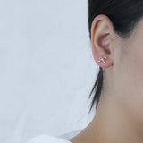 925 Silver Bowknot Stud Earrings Wedding Jewelry