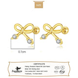 925 Silver Bowknot Stud Earrings Wedding Jewelry