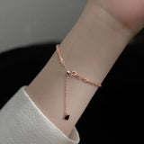 TrustDavis 925 Silver Bracelet Water Wave Chain for Women