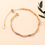 TrustDavis 925 Silver Bracelet Water Wave Chain for Women