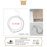 TrustDavis Silver Heart Beads Chain Bracelet Women Wedding Jewelry