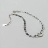 TrustDavis Silver Heart Beads Chain Bracelet Women Wedding Jewelry