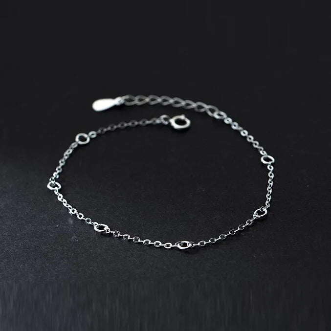TrustDavis 925 Sterling Silver Bracelet Chain for Women Wedding Party