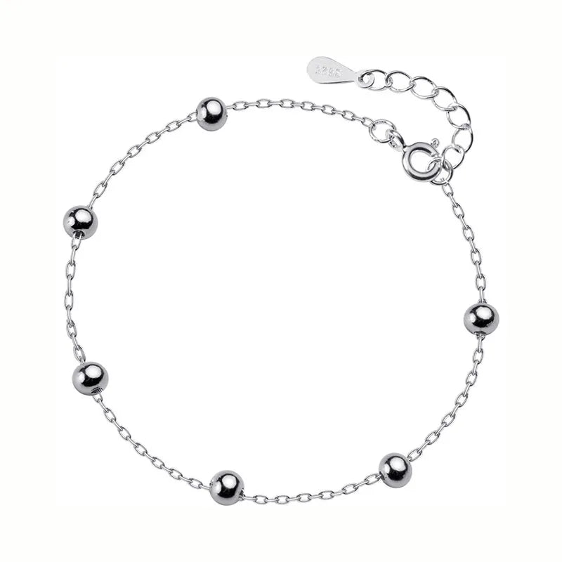 Davis 925 Silver Bead Bracelet for Women Wedding Party DS154