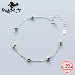 Davis 925 Silver Bead Bracelet for Women Wedding Party DS154