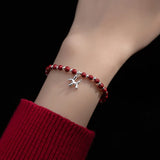 TrustDavis Silver Beads Balloon Dog Bracelet