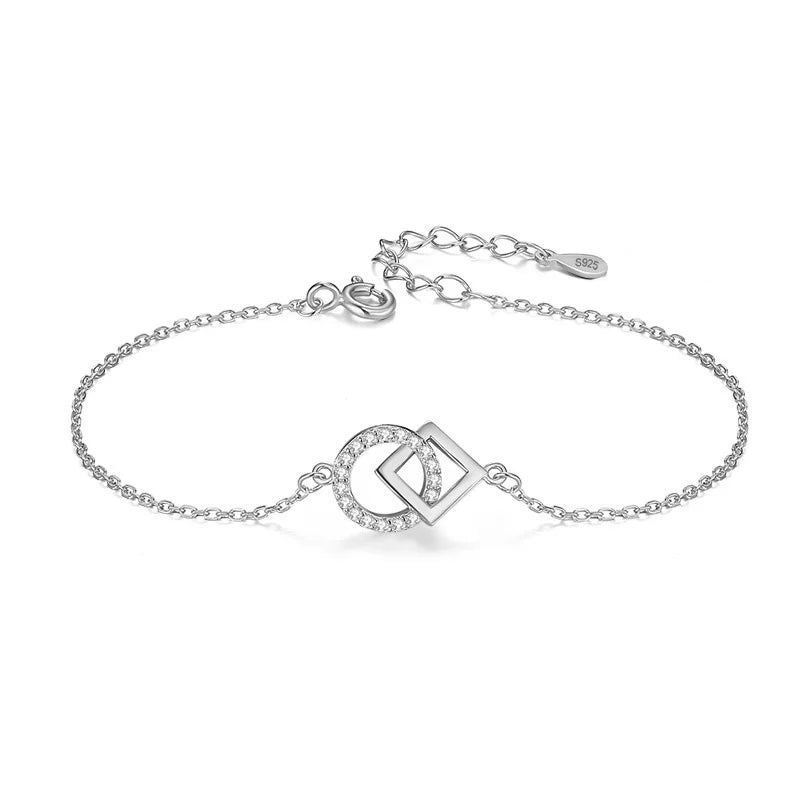 TrustDavis 925 Silver Bracelet Women Wedding CZ Fine Jewelry DA2975