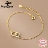 TrustDavis 925 Silver Bracelet Women Wedding CZ Fine Jewelry DA2975