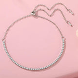 TrustDavis 925 Silver Bracelet Zircon Shining Women Lady Birthday Gift