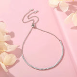 TrustDavis 925 Silver Bracelet Zircon Shining Women Lady Birthday Gift