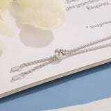 TrustDavis 925 Silver Bracelet Zircon Shining Women Lady Birthday Gift