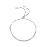 TrustDavis 925 Silver Bracelet Zircon Shining Women Lady Birthday Gift