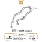 925 Silver Ball Beads Chain Bracelet Women Wedding Party Gift DA3126