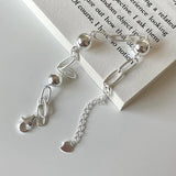 925 Silver Ball Beads Chain Bracelet Women Wedding Party Gift DA3126