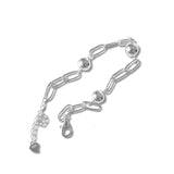 925 Silver Ball Beads Chain Bracelet Women Wedding Party Gift DA3126