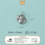 TrustDavis 925 Sterling Silver Lucky Cat DIY Animal Jewelry Gift