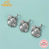 TrustDavis 925 Sterling Silver Lucky Cat DIY Animal Jewelry Gift